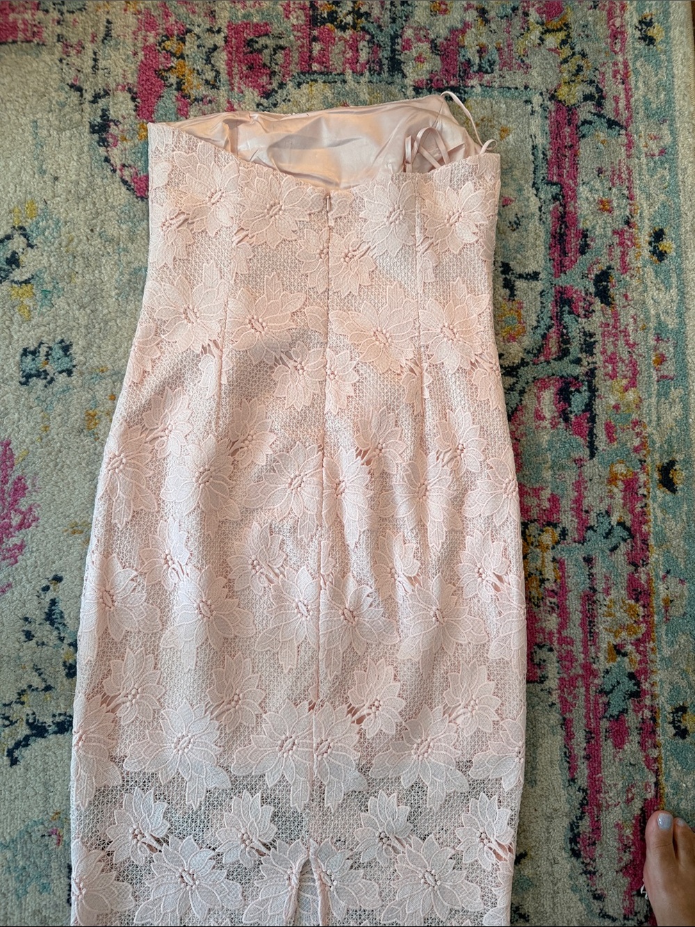 Bardot Maya Pink Lace One-Shoulder Midi Dress - Picture 7 of 7